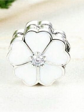 Pandora Primrose White Flower Charm Bead Stopper - Women Jewelry